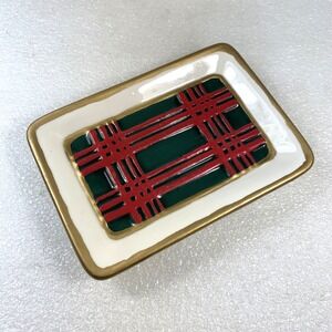 Allure 1997 Ceramic Rectangular Dish Christmas Plate Vintage‎ Collectible